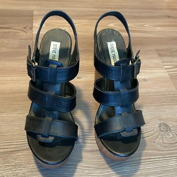 Steve Madden Shoes - Steve Madden Black Wedge Sandal